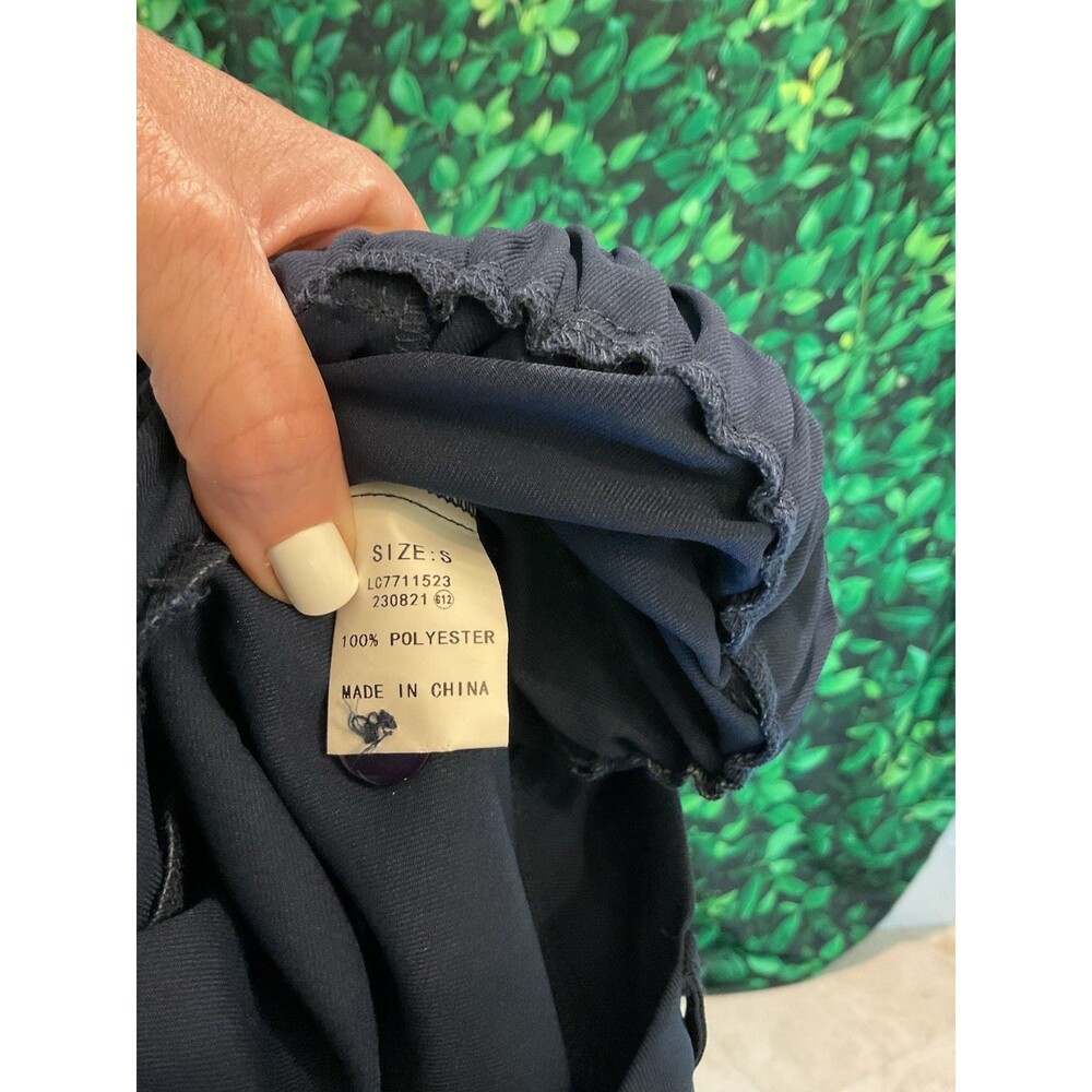 πWide Leg Dress Pants β Navy Blue β Size Small Classic Style - Picture 5 of 7